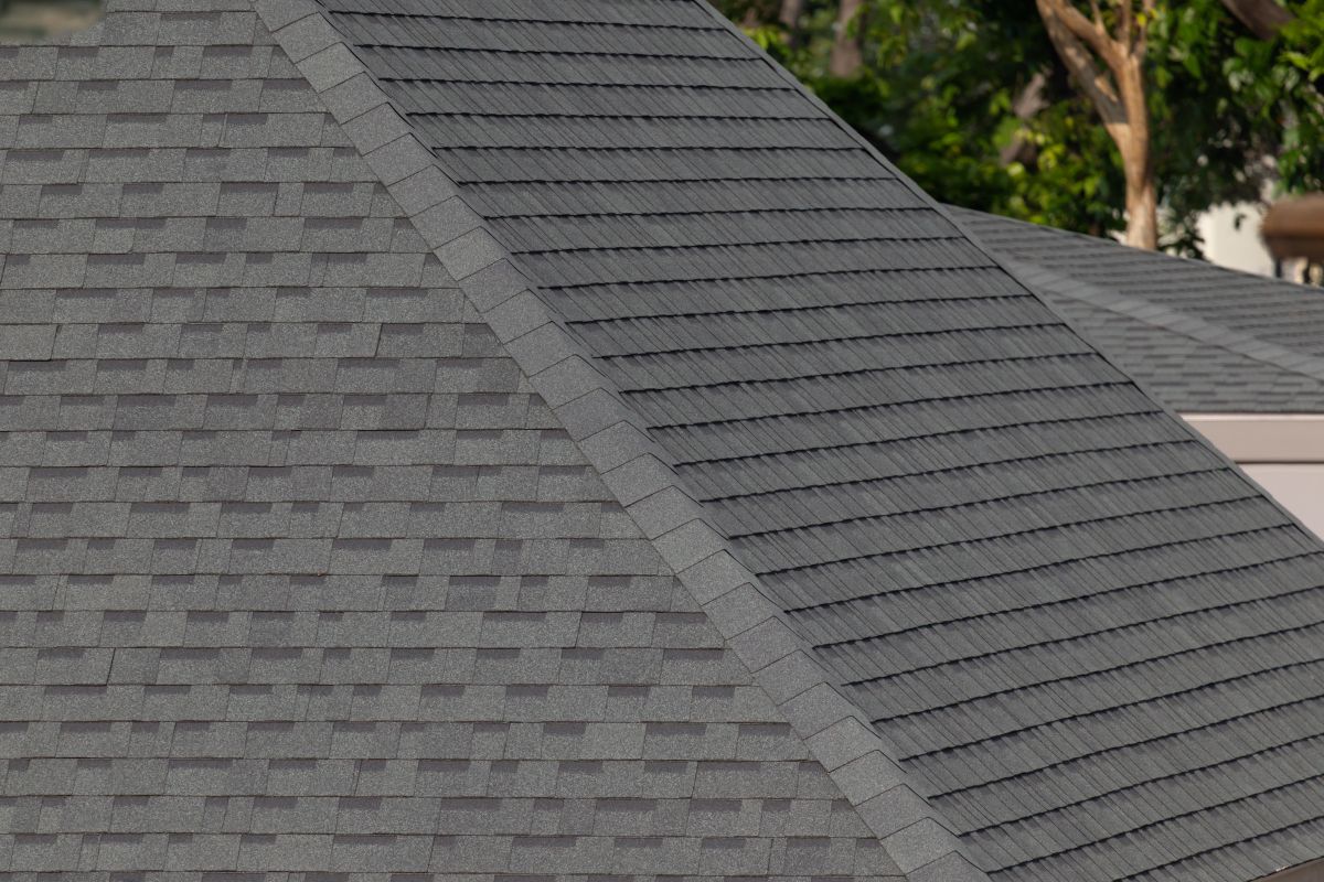 Dark gray shingles line a sloped roof with neat rows, Wayzata, MN