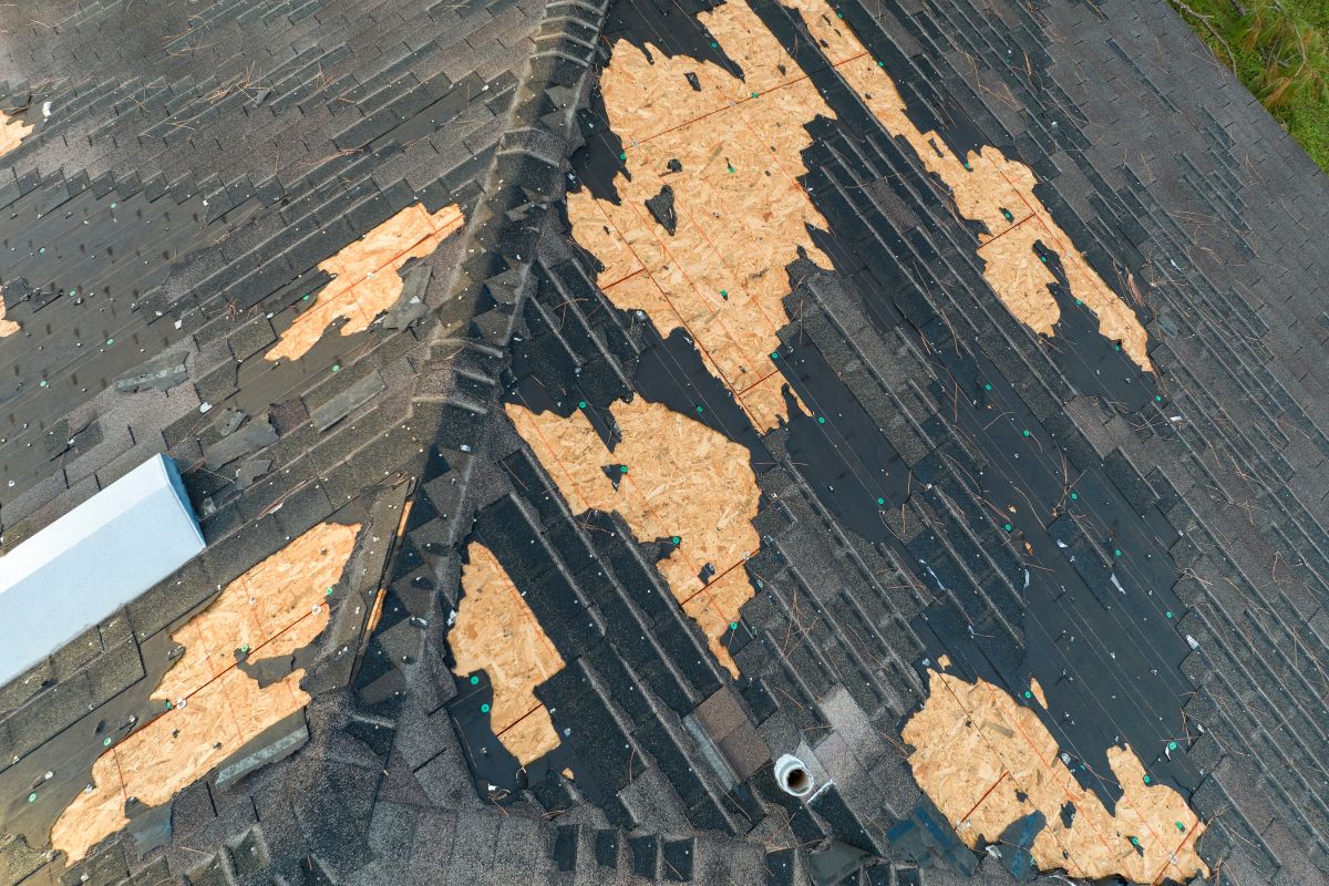 missing shingles after hail damage, Wayzata