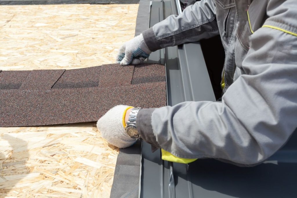 person installing shingles, Wayzata, Minnesota